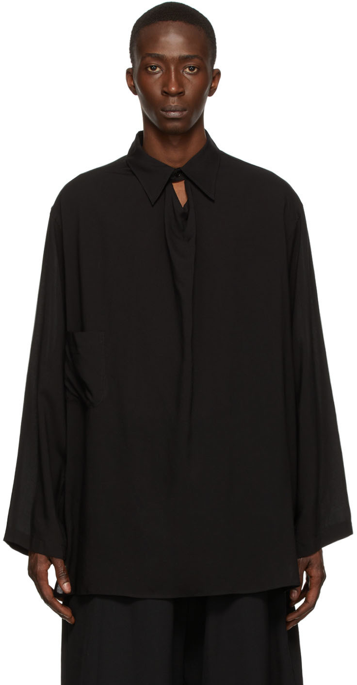 Yohji Yamamoto Black Cellulose Shirt Yohji Yamamoto