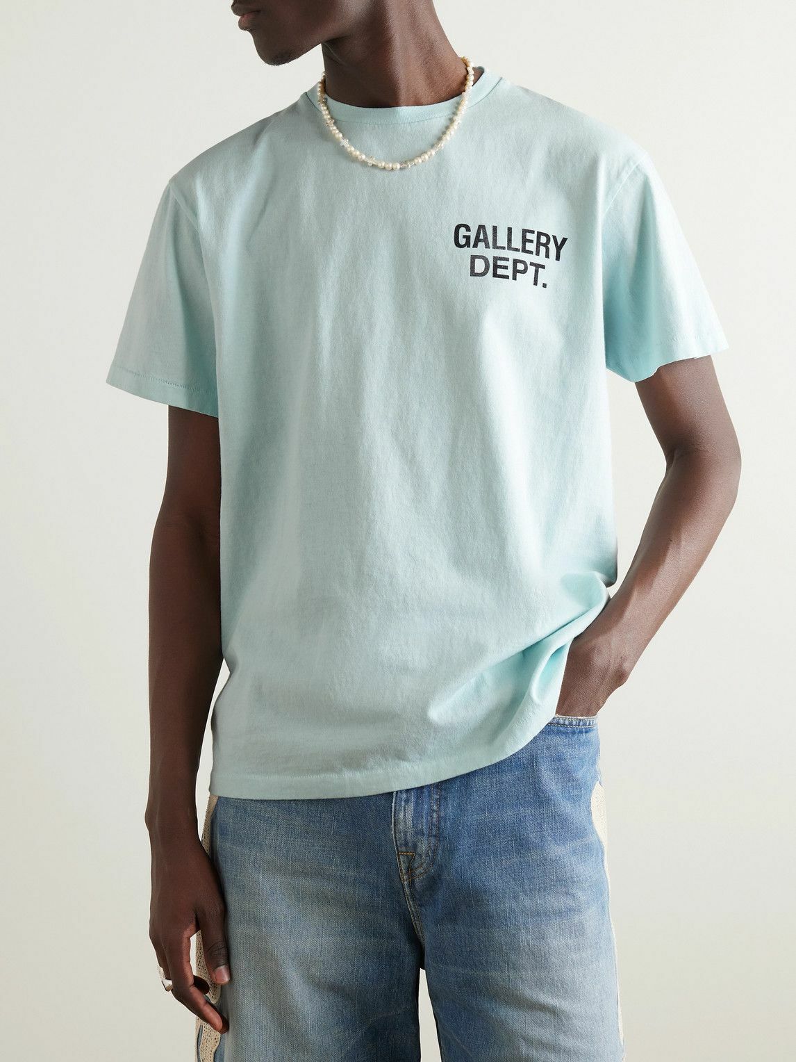 Gallery Dept. - Logo-Print Cotton-Jersey T-Shirt - Blue