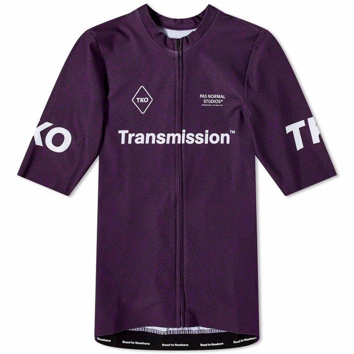 Photo: Pas Normal Studios Men's T.K.O Short Sleeve Jersey in Dark Purple Transmission