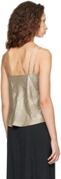 Helmut Lang Green Crinkle Slip Top