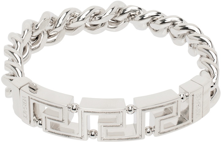 Photo: Versace Silver Greca Chain Bracelet