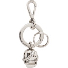 Alexander McQueen Silver Skull and Snake Keychain