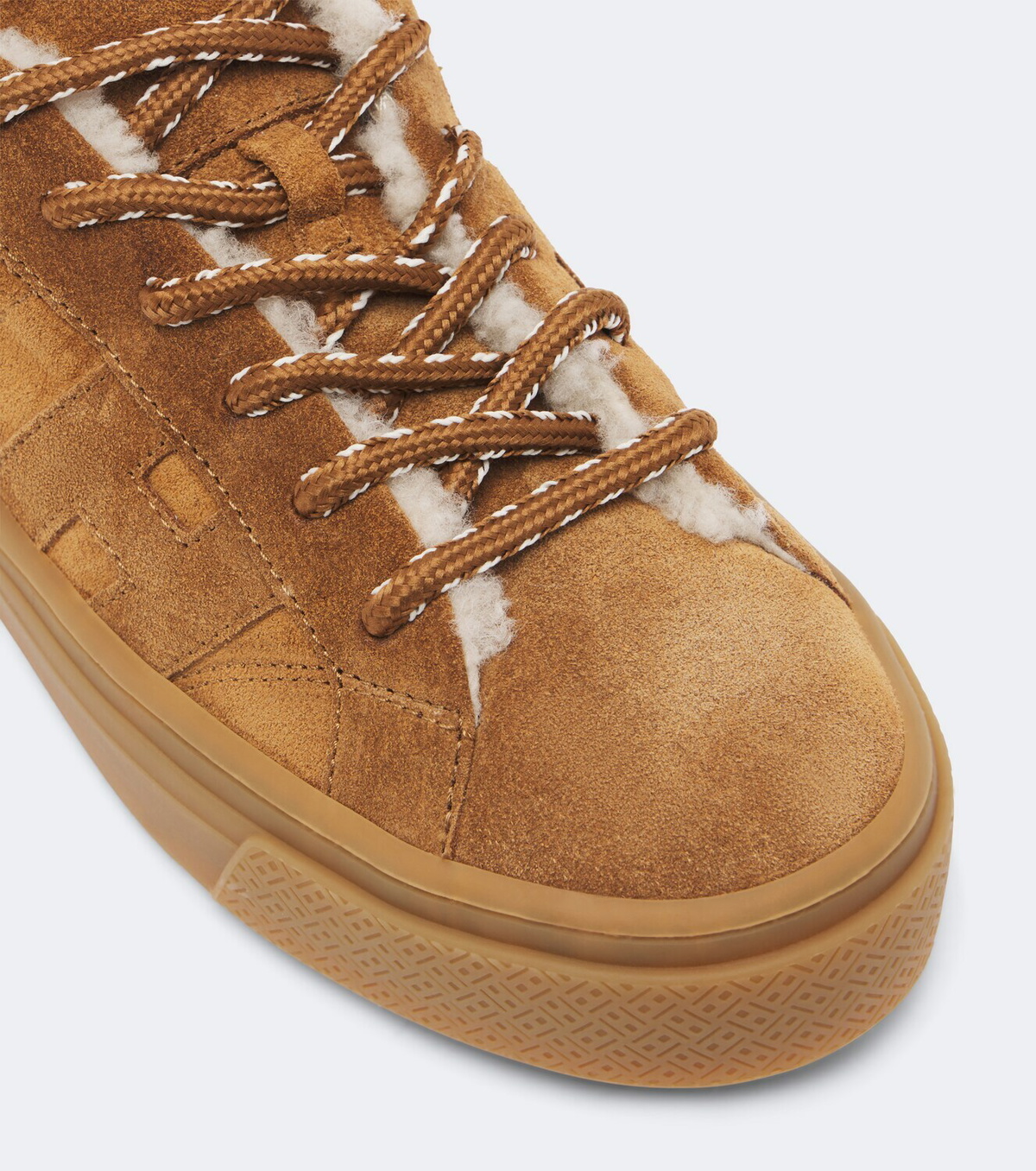 Hogan Crosswind shearling-trimmed suede sneakers