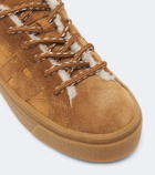 Hogan Crosswind shearling-trimmed suede sneakers