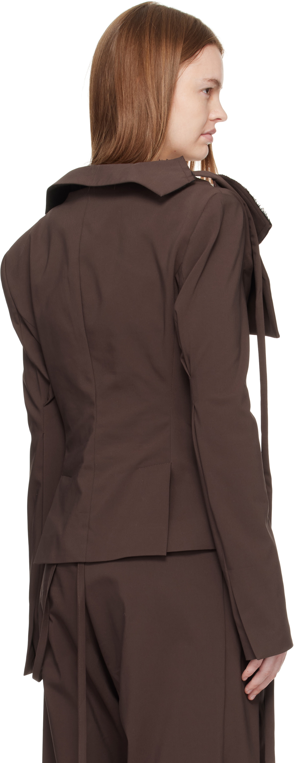 Ottolinger Brown Off-Shoulder Blazer