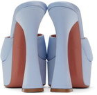Amina Muaddi Blue Dalida Plateau 140 Heeled Sandals