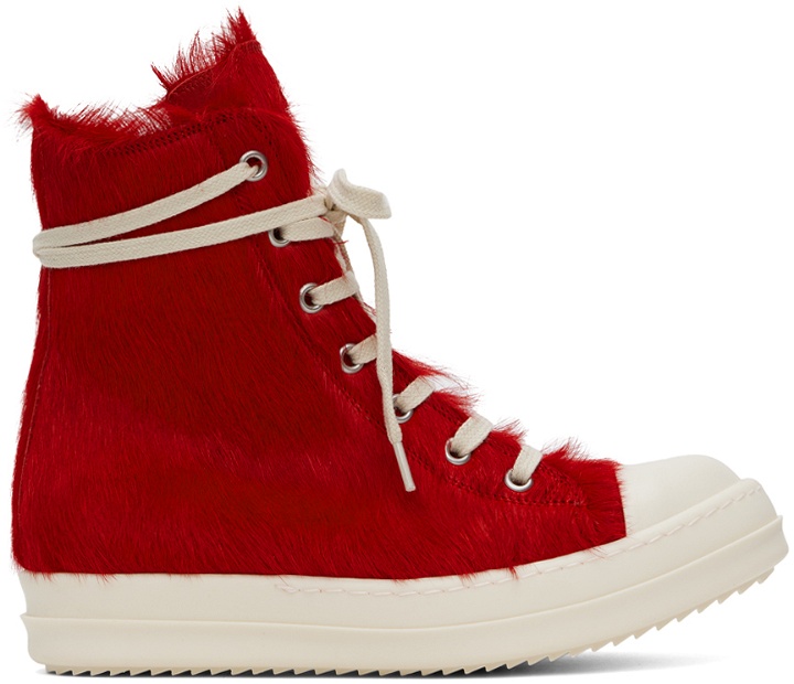 Photo: Rick Owens Red Unshaved Sneakers