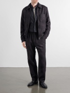 Barena - Straight-Leg Garment-Dyed Houndstooth Wool Trousers - Black