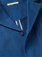 11.11/eleven eleven - Camp-Collar Indigo-Dyed Selvedge Denim Jacket - Blue