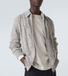 Eleventy Wool, alpaca and silk-blend zip-up cardigan