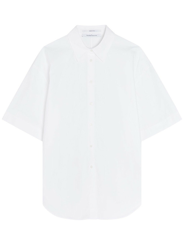 Photo: Another Tomorrow Oversized Short-sleeve Cotton-poplin Shirt White