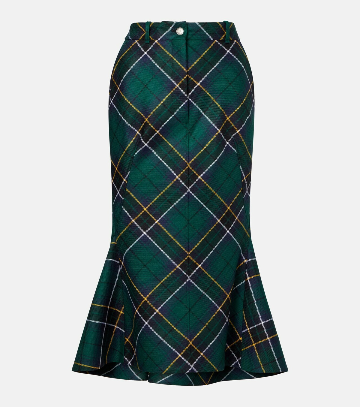 McQueen Tartan wool midi skirt