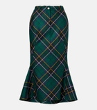 McQueen Tartan wool midi skirt