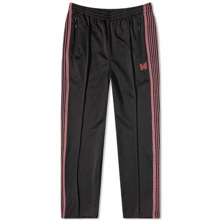 Photo: Needles Men's Poly Smooth Narrow Track Pant in Full Black