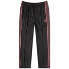Needles Men's Poly Smooth Narrow Track Pant in Full Black