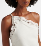 Posse Darya embroidered linen and cotton top