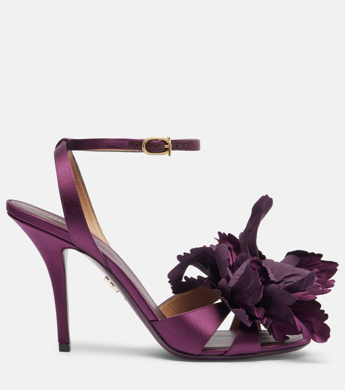 Ferragamo Ghilly 95 floral-appliqué satin sandals