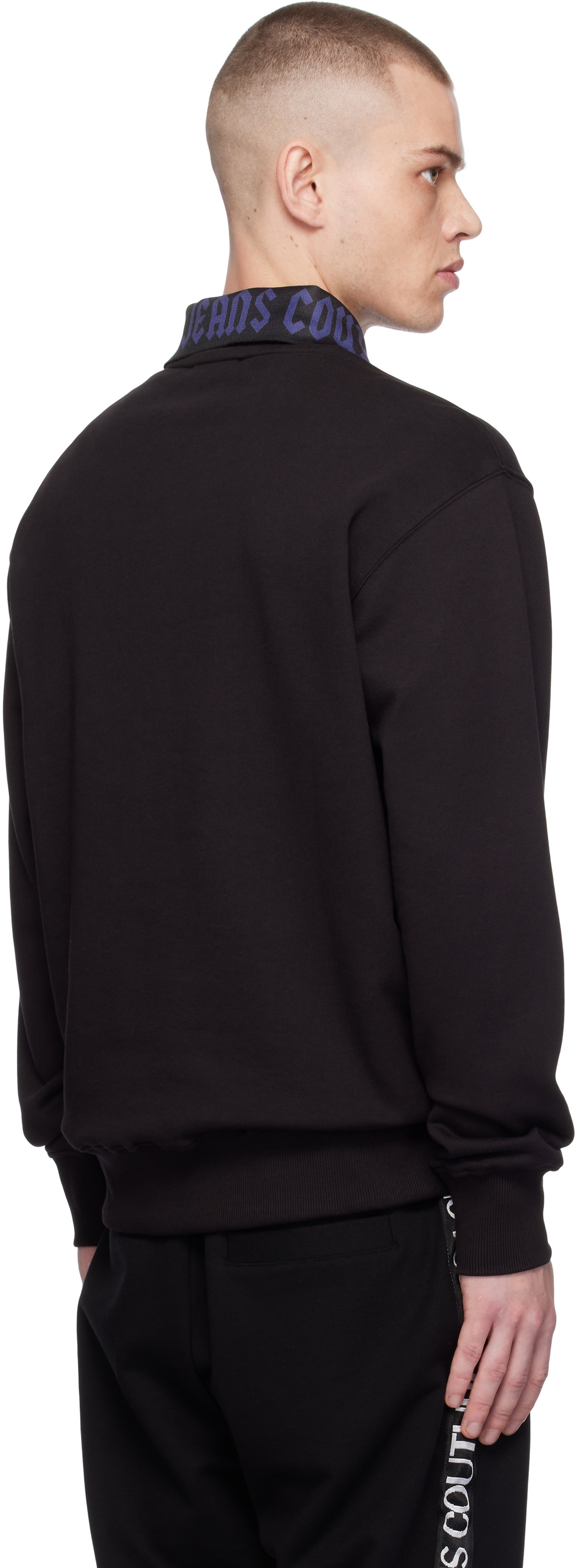 Versace Jeans Couture Black Logo Regular-Fit Sweatshirt