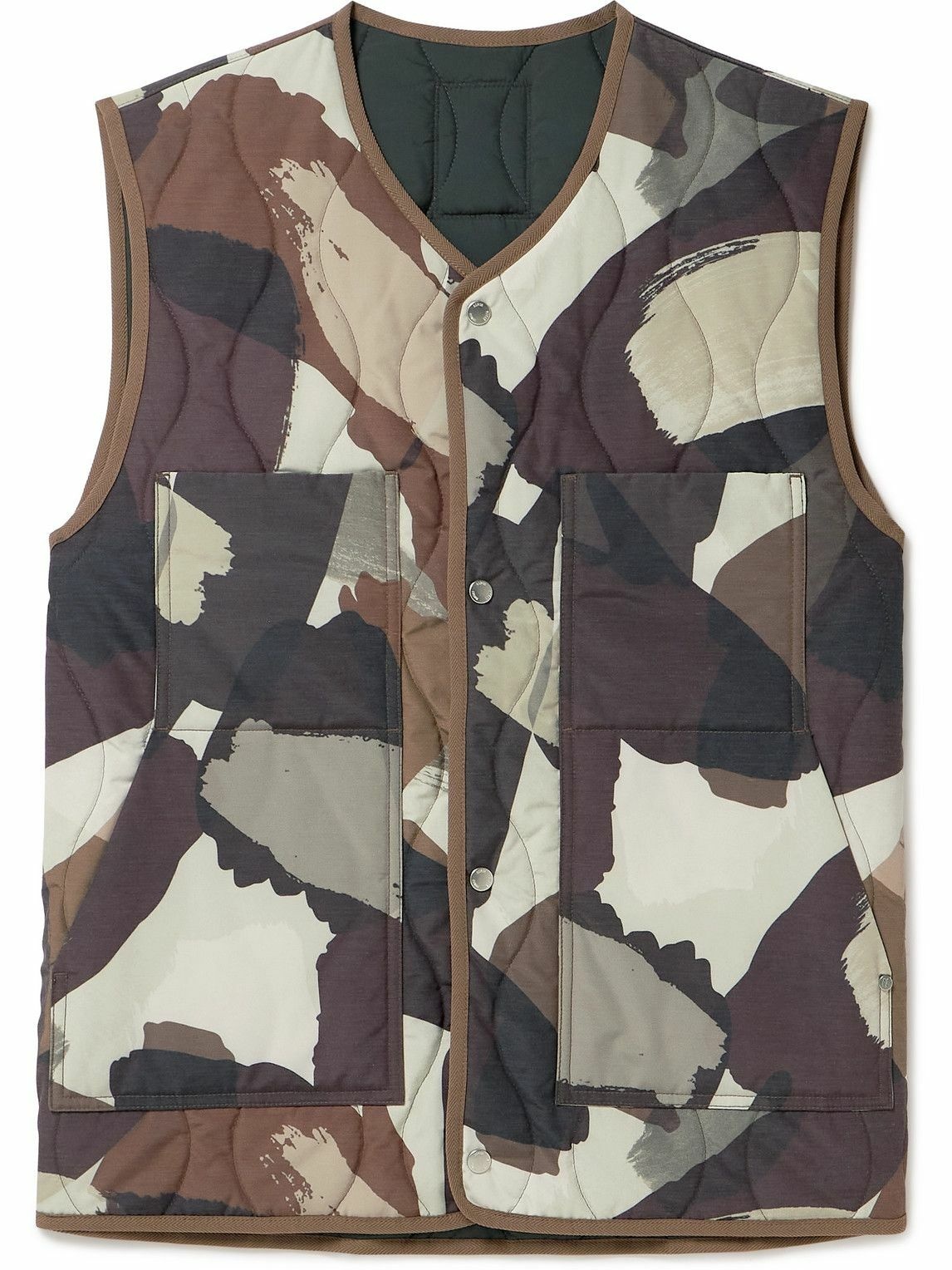 Photo: Norse Projects - Peter Camouflage-Print Padded Shell Gilet - Brown