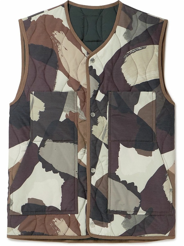 Photo: Norse Projects - Peter Camouflage-Print Padded Shell Gilet - Brown