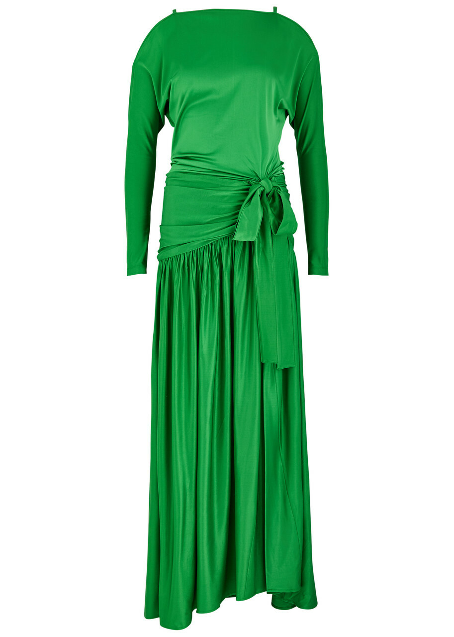 green emerald velvet dress Cherie U-Neck Jersey Dress
