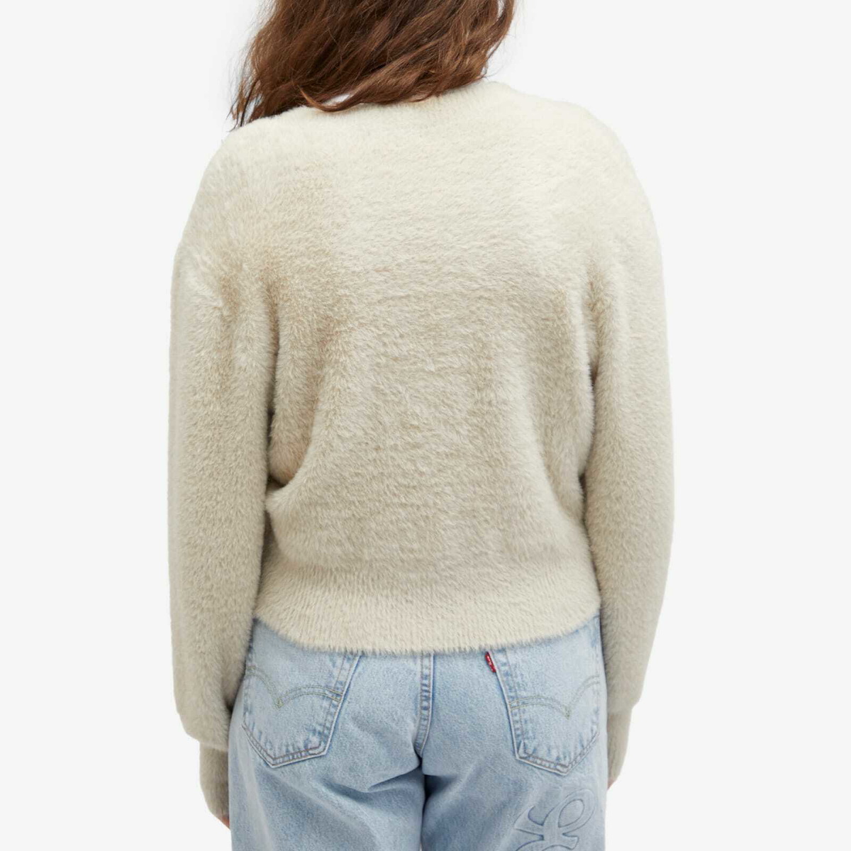 Good American Women's Fuzzy Cardigan in Flax