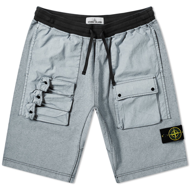 Photo: Stone Island Tela Plated Chalk Pocket Shorts Black