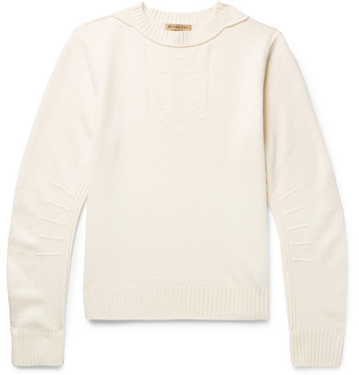 Photo: Burberry - Jacquard-Knit Merino Wool and Cashmere-Blend Sweater - Men - Cream
