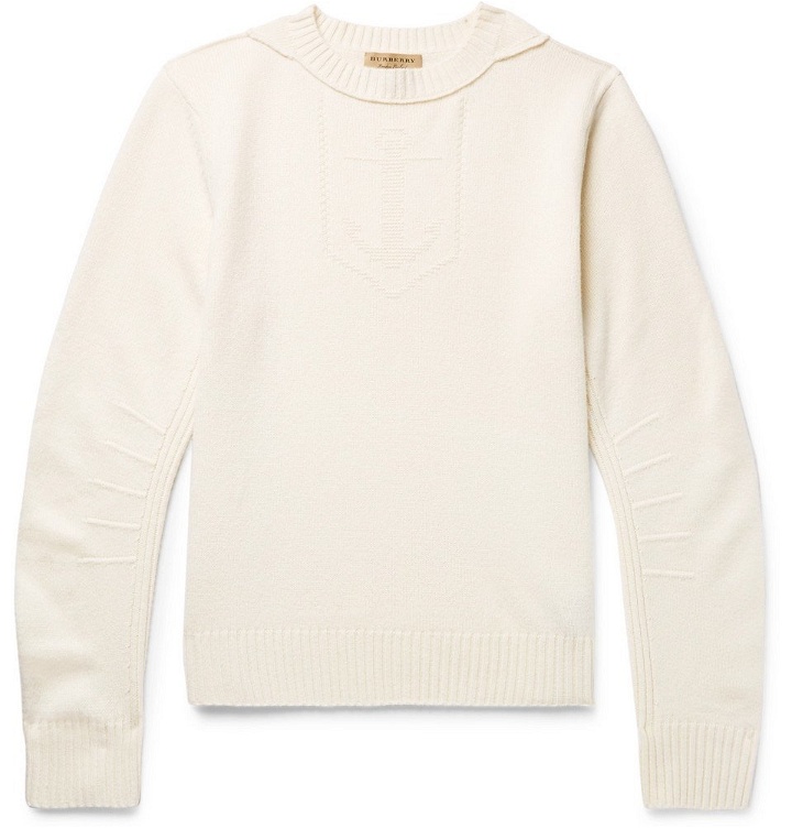 Photo: Burberry - Jacquard-Knit Merino Wool and Cashmere-Blend Sweater - Men - Cream