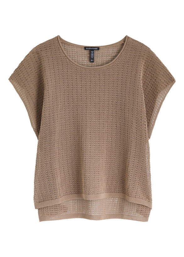 Photo: Eileen Fisher Open-knit Cotton top Brown