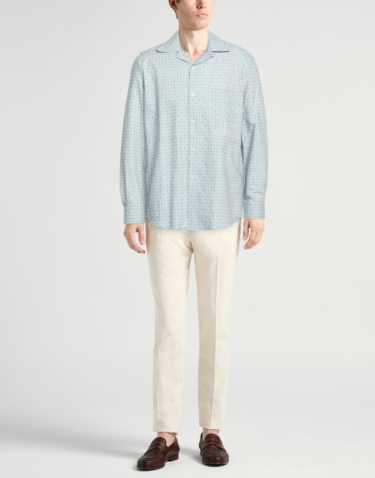 Brunello Cucinelli Mens Shirt Sky in Blue