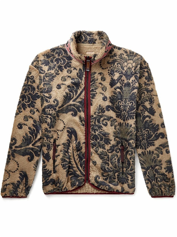 Photo: KAPITAL - Jacquard-Trimmed Printed Fleece Jacket - Neutrals