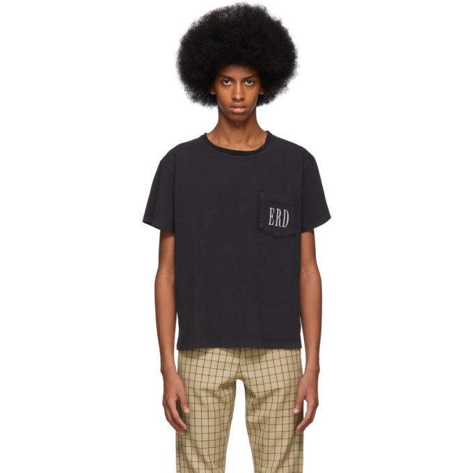 Photo: Enfants Riches Deprimes Black Embroidered Logo Pocket T-Shirt