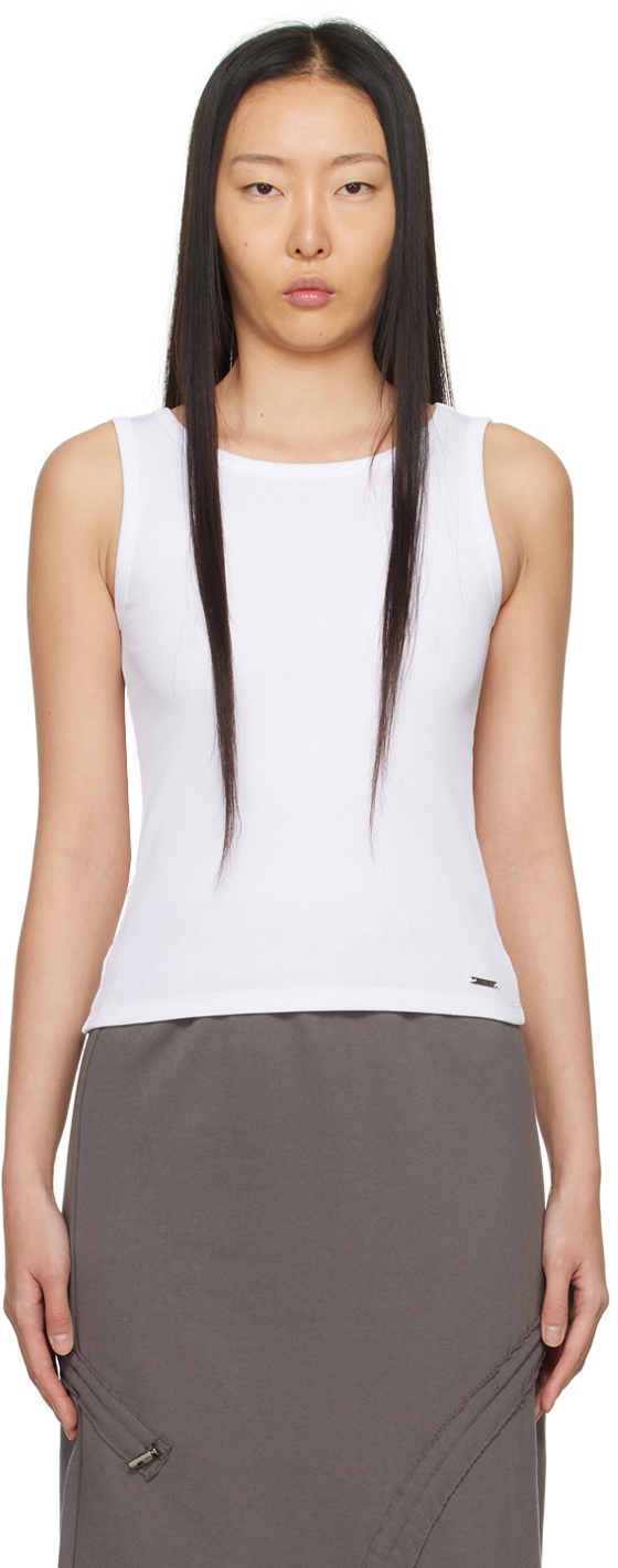 lesugiatelier White Cut Out Tank Top