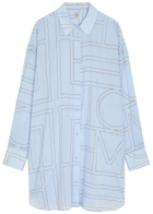 Toteme Logo-monogrammed Cotton-blend Shirt Light Blue
