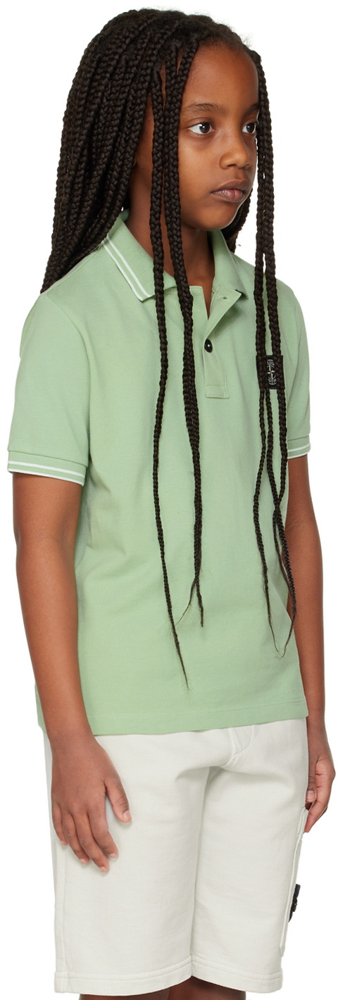 Stone Island Junior Kids Green Patch Polo