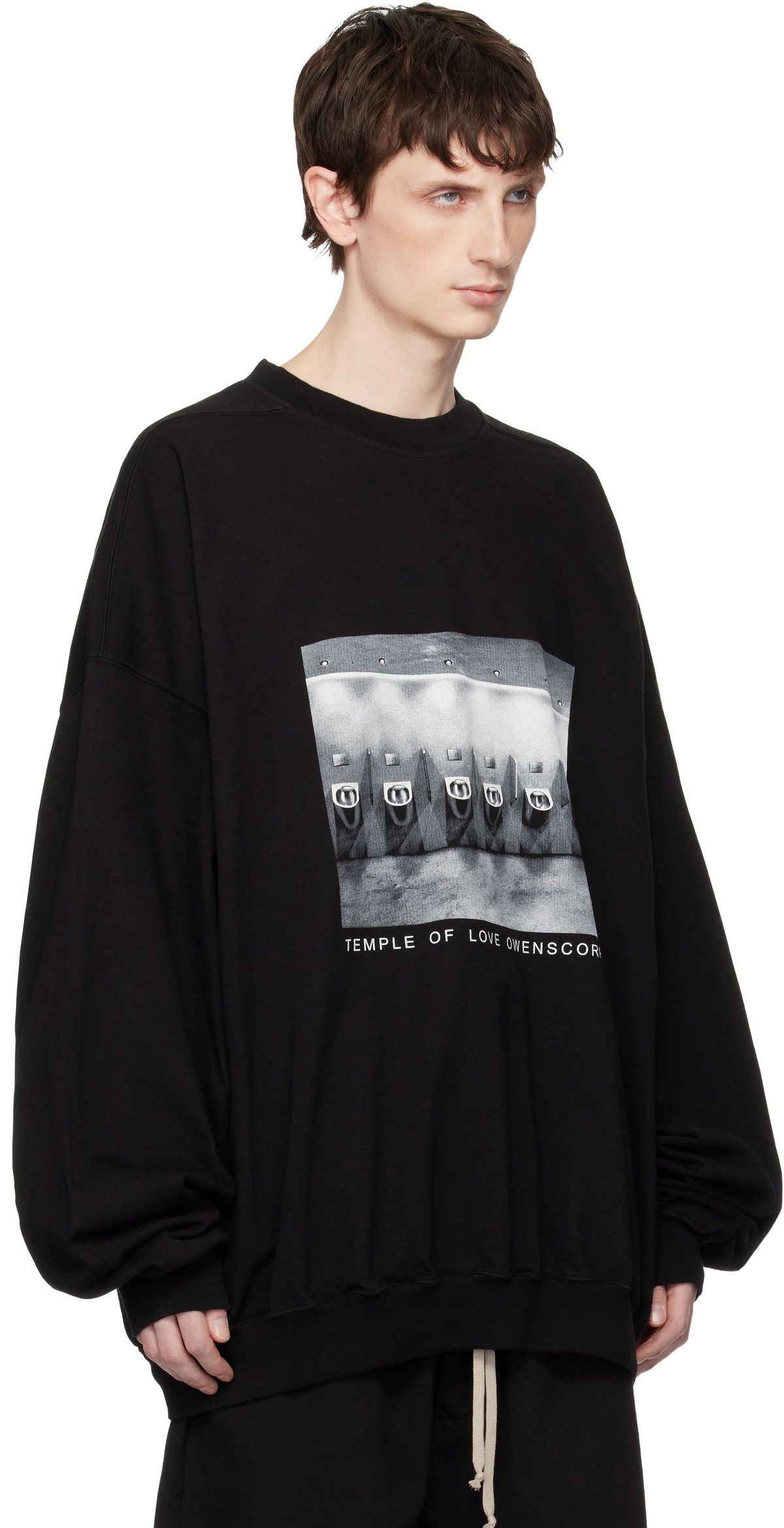 Rick Owens DRKSHDW Black Temple Hun Crewneck Sweatshirt