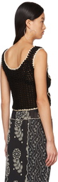 Anna Sui Black Knit Star Vest