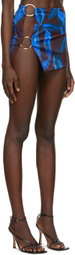 Louisa Ballou Brown & Blue Double Ring Miniskirt
