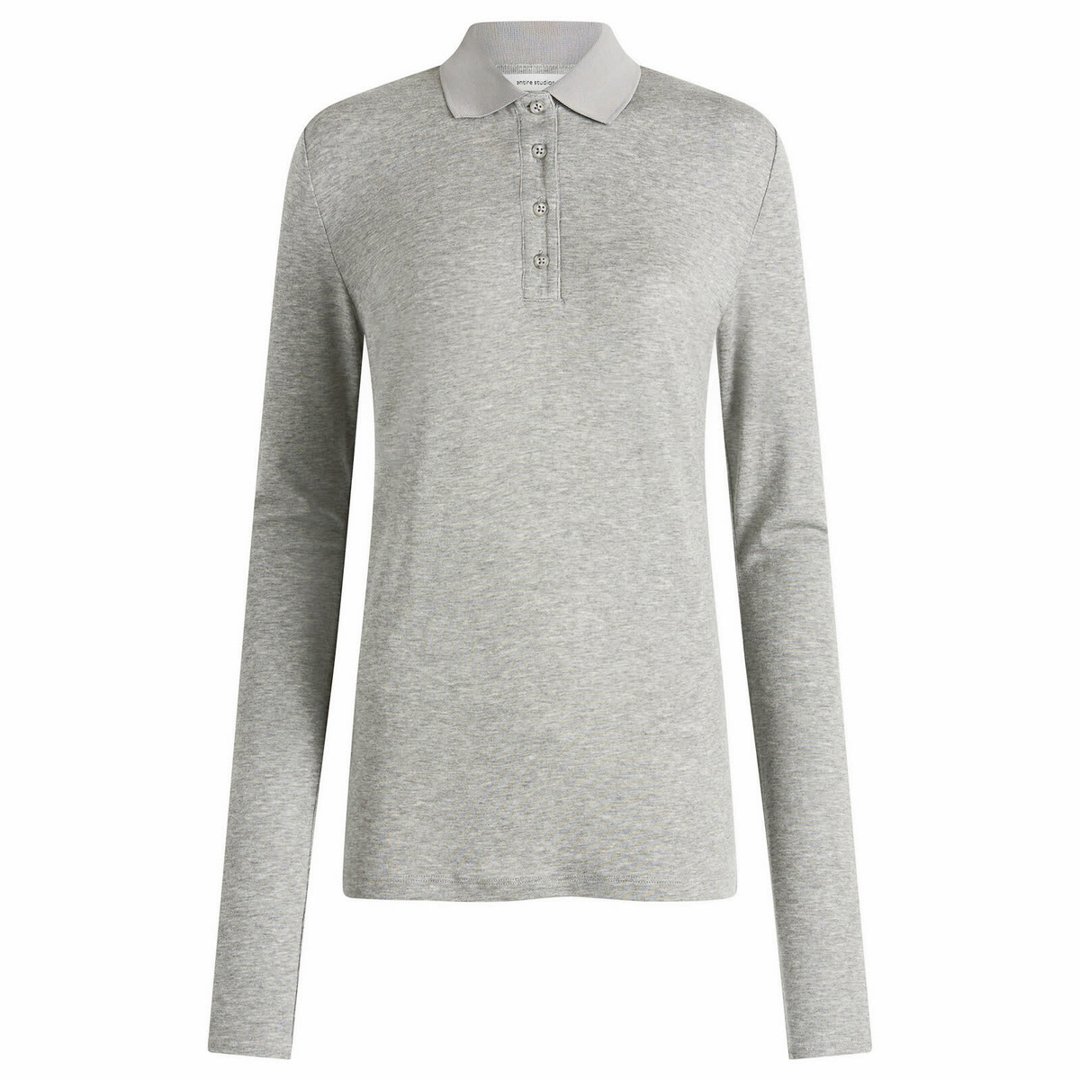 Entire Studios Women's Long Sleeve Polo in Silver Grain