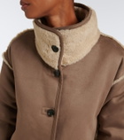 Velvet Yves teddy-trimmed coat