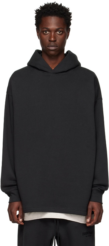 Photo: Fear of God ESSENTIALS Black Relaxed Hoodie