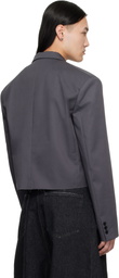 LU'U DAN Gray Slashed Blazer