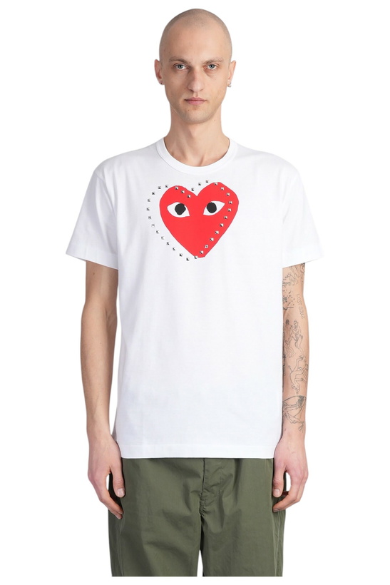 Photo: Comme des Garçons Play T-shirt In White Cotton