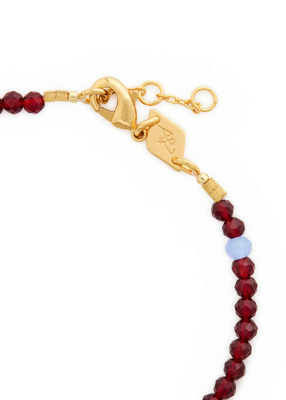 Anni LU Tan Line 18kt Gold-plated Beaded Bracelet - Burgundy - One Size
