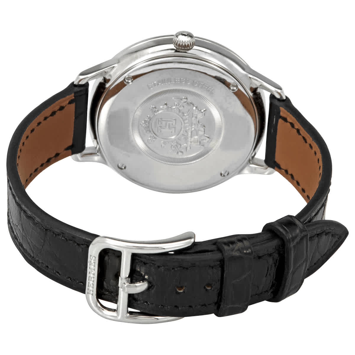 Hermes Slim D Quartz Diamond Black Dial Ladies Watch 044834WW00