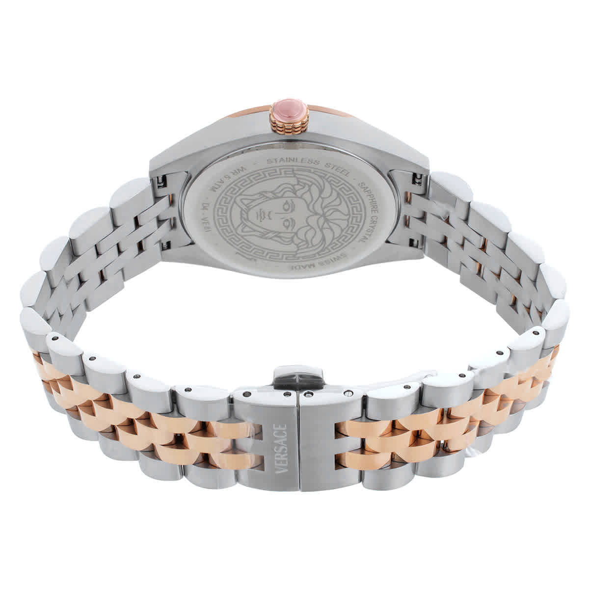 Versace V-Code Quartz Silver Dial Ladies Watch VE8I00624