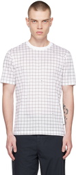 BOSS White Grid Print T-Shirt