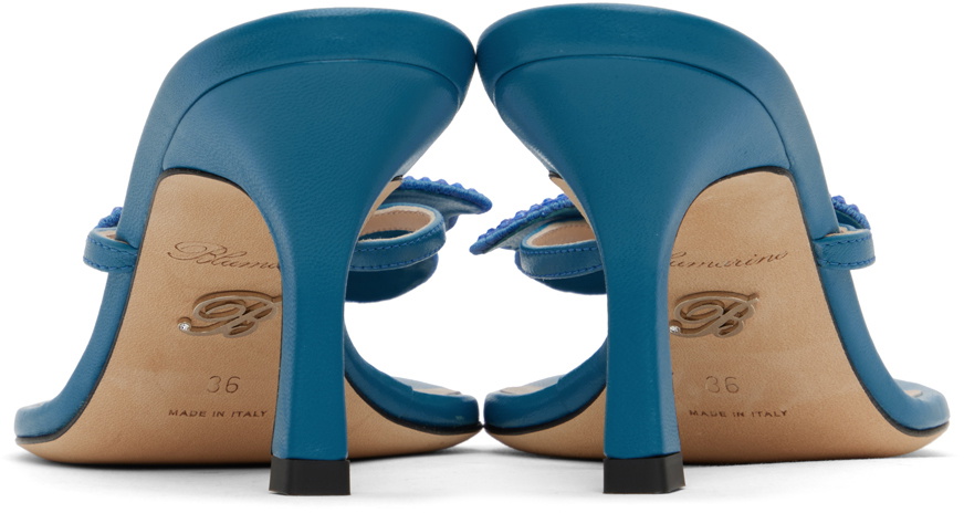 Blumarine Blue Butterfly Heeled Sandals Blumarine