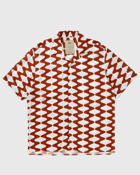 Oas Big Lauda Viscose Shirt Red/White - Mens - Shortsleeves